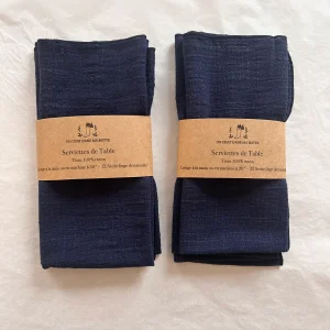 Serviettes de table en coton doux ourlées - plusieurs coloris disponibles
