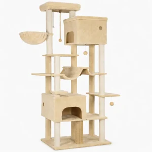 Arbre à Chat XXL Multi-Niveaux avec Doubles Niches et Hamacs
