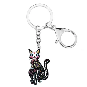 Porte Clé Chat Dia de los Muertos