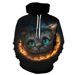 Pull Chat Cercle Enflammé