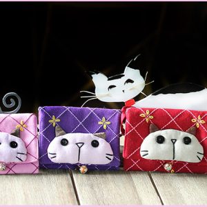Porte monnaie chat tissu