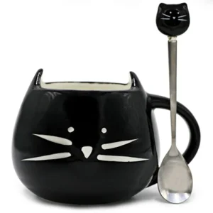 Mug Chat Moustaches Noir